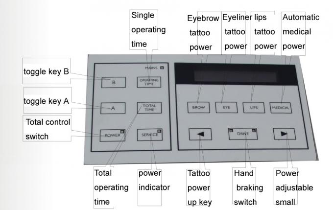 Μόνιμες προμήθειες εξοπλισμού δερματοστιξιών Makeup, μηχανή δερματοστιξιών με την παροχή ηλεκτρικού ρεύματος LCD 1