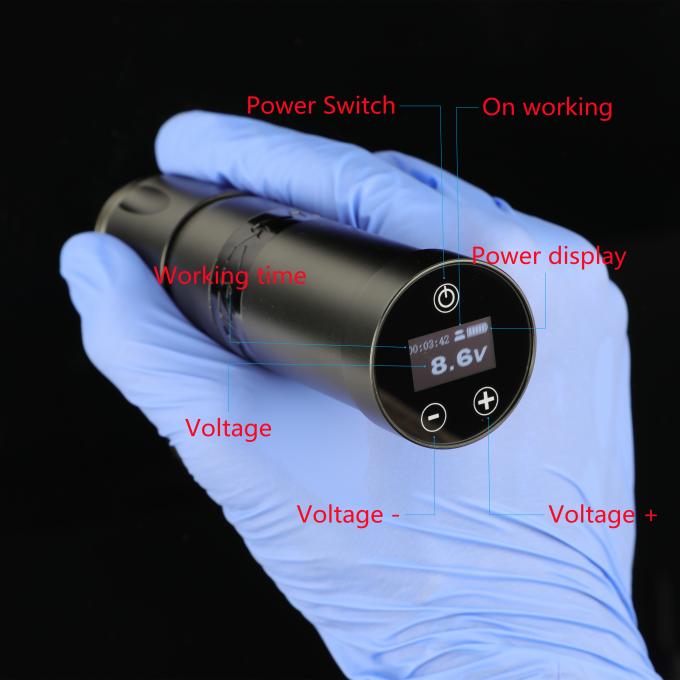 Ατσάλι από ανοξείδωτο χάλυβα 1800mAh NARW Ασύρματη μηχανή τατουάζ 1-OLED οθόνη οθόνη αφής μπαταρία περιστρεφόμενο όπλο τατουάζ πένα τατουάζ με ισχύ RCA 2