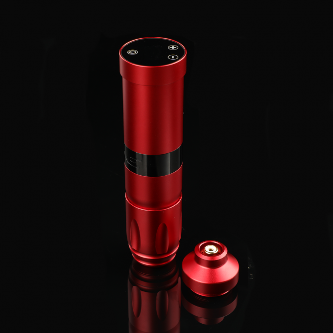 Ατσάλι από ανοξείδωτο χάλυβα 1800mAh NARW Ασύρματη μηχανή τατουάζ 1-OLED οθόνη οθόνη αφής μπαταρία περιστρεφόμενο όπλο τατουάζ πένα τατουάζ με ισχύ RCA 6