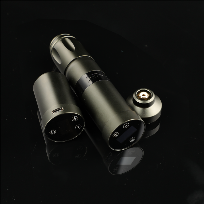 Ατσάλι από ανοξείδωτο χάλυβα 1800mAh NARW Ασύρματη μηχανή τατουάζ 1-OLED οθόνη οθόνη αφής μπαταρία περιστρεφόμενο όπλο τατουάζ πένα τατουάζ με ισχύ RCA 7