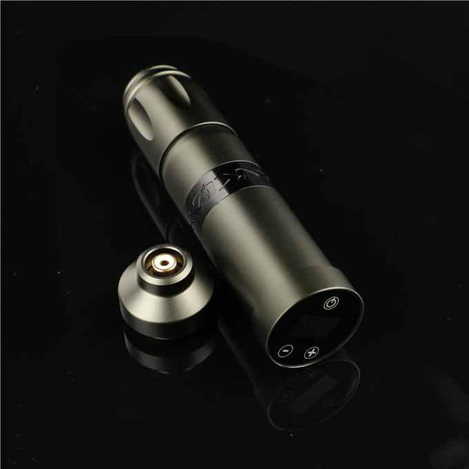 Ατσάλι από ανοξείδωτο χάλυβα 1800mAh NARW Ασύρματη μηχανή τατουάζ 1-OLED οθόνη οθόνη αφής μπαταρία περιστρεφόμενο όπλο τατουάζ πένα τατουάζ με ισχύ RCA 8