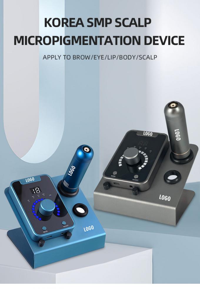 Ηλεκτρικό όπλο τύπου SMP συσκευή μικροχρωματοποίησης της τριχοφυΐας με μόνιμο μακιγιάζ και μηχανή τατουάζ Swiss Motor σε μαύρο μπλε 0