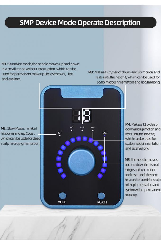 Ηλεκτρικό όπλο τύπου SMP συσκευή μικροχρωματοποίησης της τριχοφυΐας με μόνιμο μακιγιάζ και μηχανή τατουάζ Swiss Motor σε μαύρο μπλε 4