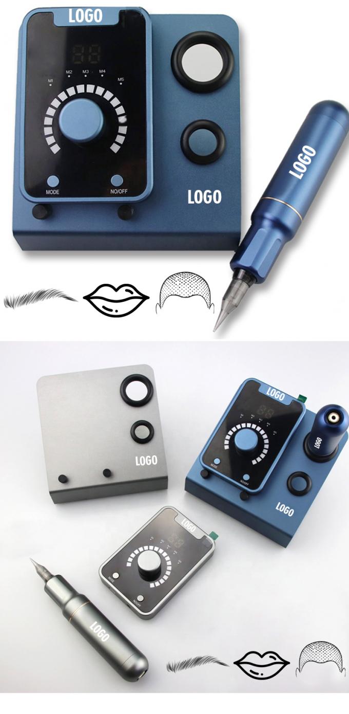 Ηλεκτρικό όπλο τύπου SMP συσκευή μικροχρωματοποίησης της τριχοφυΐας με μόνιμο μακιγιάζ και μηχανή τατουάζ Swiss Motor σε μαύρο μπλε 8