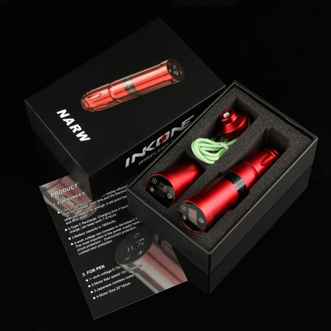 Ψηφιακή οθόνη αφής LCD μάρκας INKONE NARW 1800mAh με μπαταρία για στυλό μικροχρωμάτων Ασύρματη μηχανή τατουάζ 16